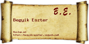 Begyik Eszter névjegykártya